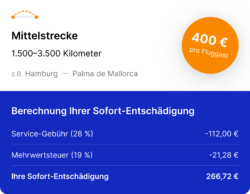 Entschädigung Mittelstrecke Berechnung